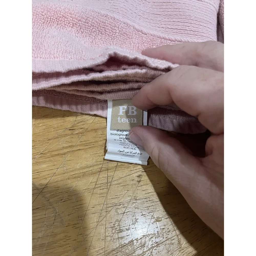 Pottery Barn Teen PB Light Pink Classic Bath Towel & 2‎ Hand Towels 100% Cotton